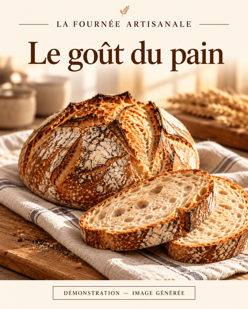 Le goût du pain : pain et tranches — démonstration, image générée par IA